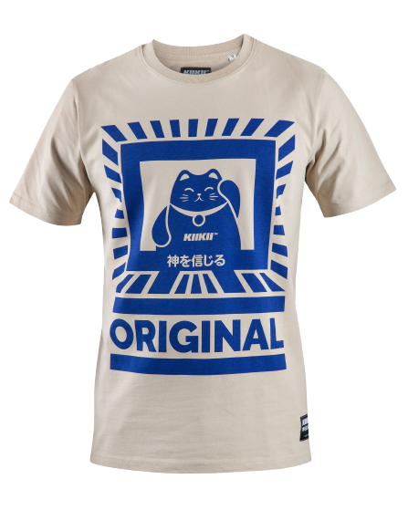 Bedrukt T-shirt met blauwe opdruk